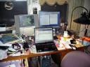 Messy desk.