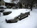 Snowy car.