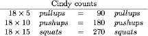 Cindy calculations